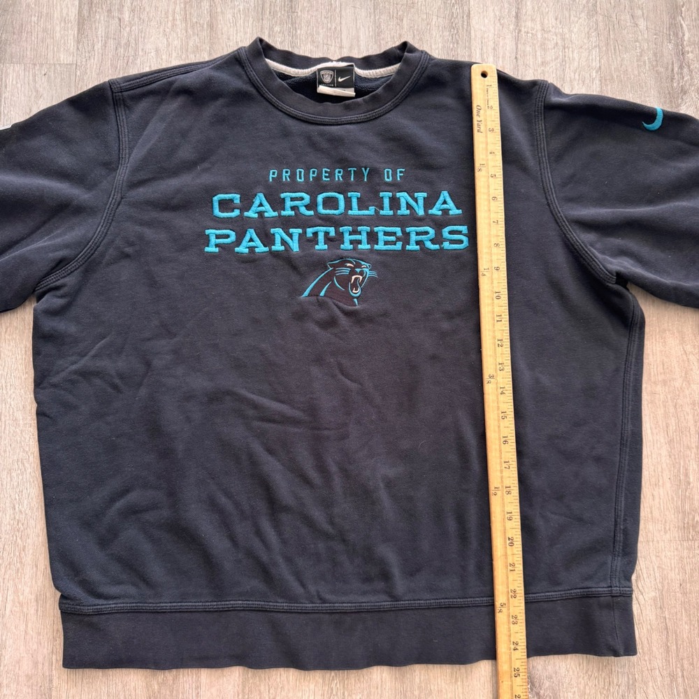 Nike NFL Carolina Panthers Sweatshirt Mens XL Black Training Crewneck Pullover - Picture 5 of 7